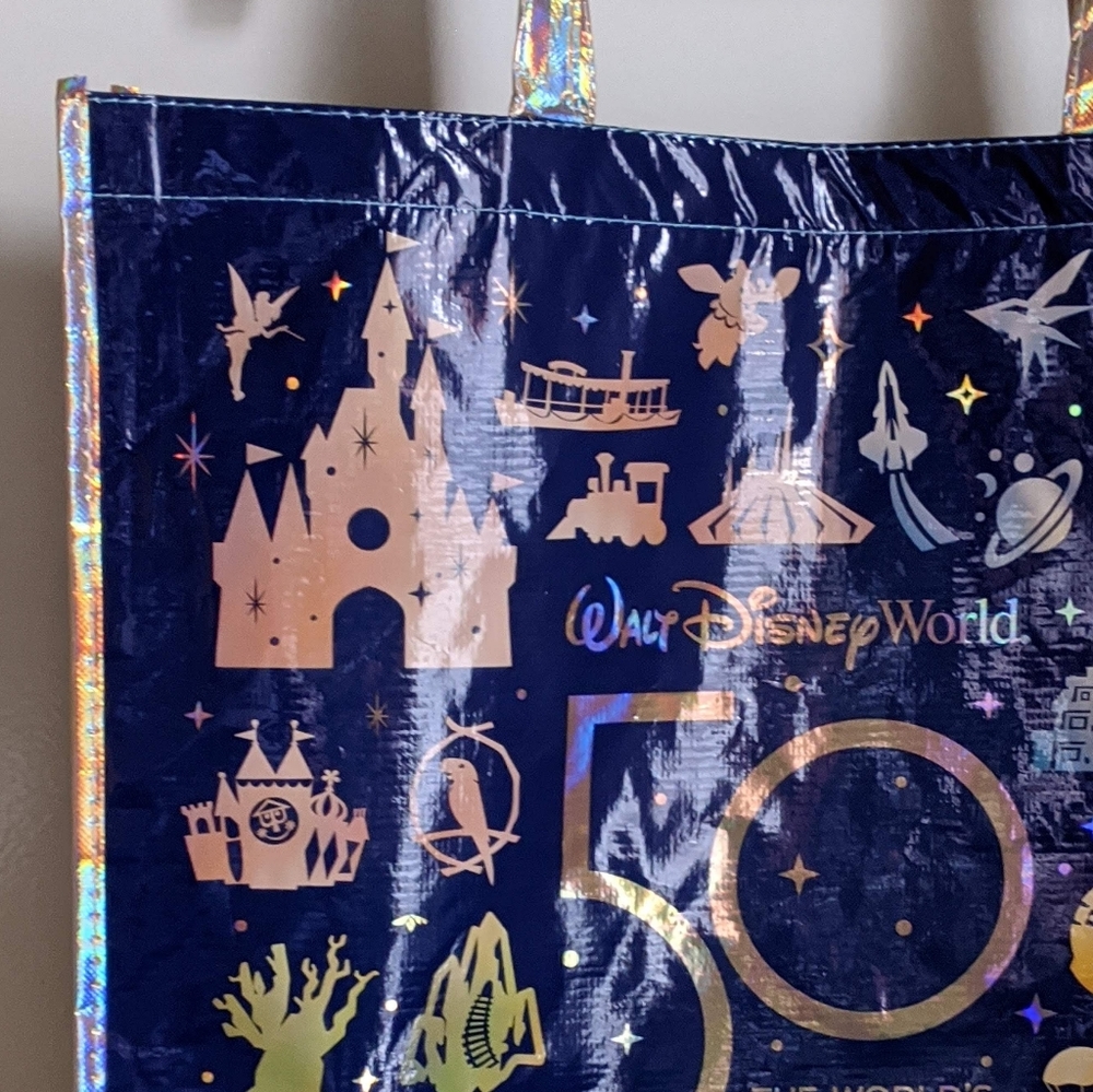 🆕 WDW Walt Disney World 50th Anniversary Large Mickey Mouse Reusable Tote Bag - Picture 6 of 9
